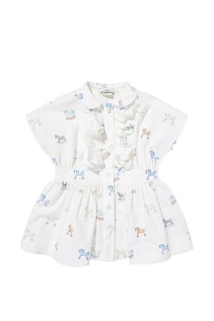abito in cotone bianco FENDI KIDS | BFB597AVW9F0ZA0